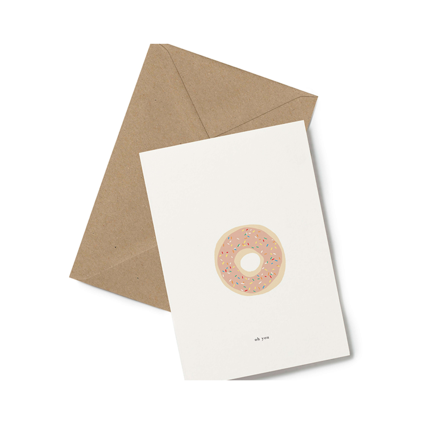 Get well soon minimalist donut card accident funny