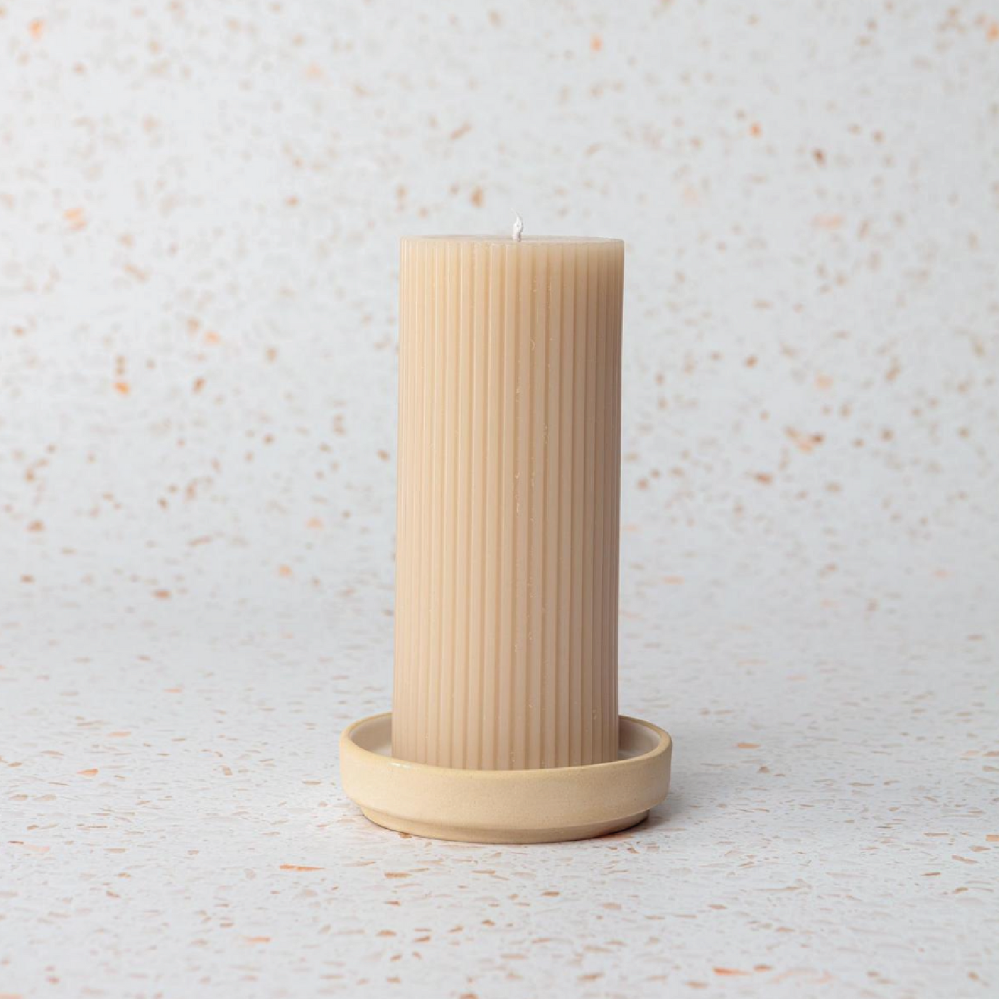 Blush Pillar Candle (Vanilla Fragrance)